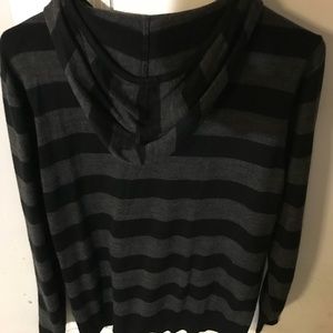 Black and Grey stripe pullover top